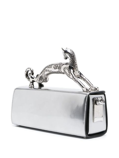 Lanvin Pencil Cat leather tote bag - Silver - zdjęcie produktu nr 2