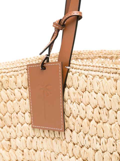 Manebi raffia shoulder bag - Neutrals