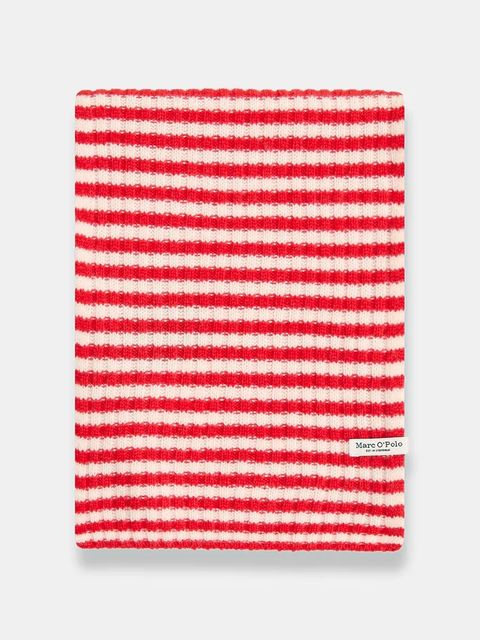 Marc O'Polo szalik wełniany damski kolor czerwony wzorzysty 600605402123 - zdjęcie produktu nr 2