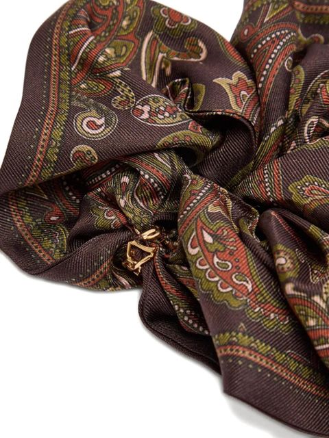 Saint Laurent paisley silk scrunchie - Brown - zdjęcie produktu nr 2