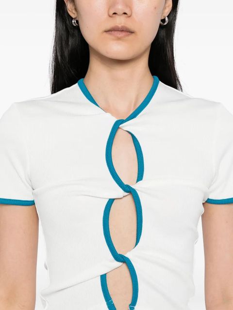 Christopher Esber open-twisted bind T-shirt - White