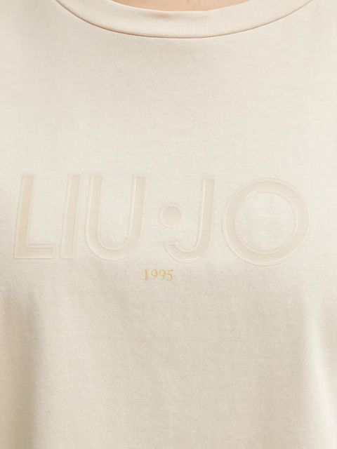 Liu Jo t-shirt damski kolor beżowy TA5181 JS003