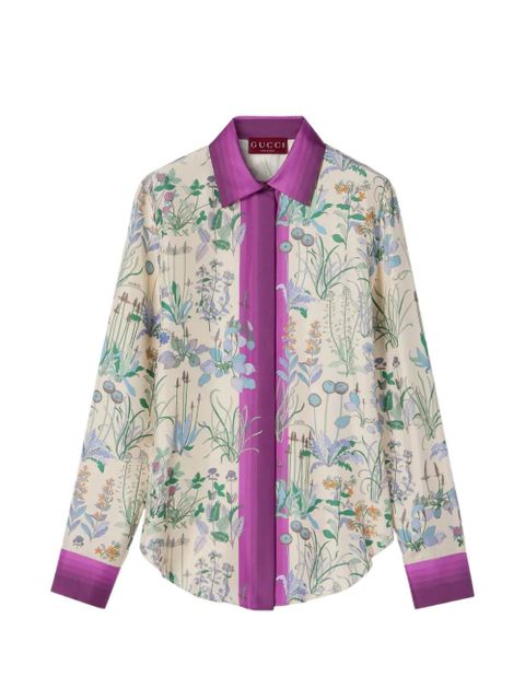 Gucci floral button shirt - Neutrals - zdjęcie produktu nr 1