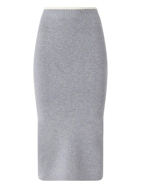 PINKO ribbed elasticated waistband midi skirt - Grey - zdjęcie produktu nr 1