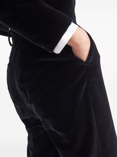 Prada velvet straight-leg trousers - Black