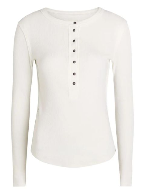 Free People Jamie Henley button ribbed blouse - White - zdjęcie produktu nr 1