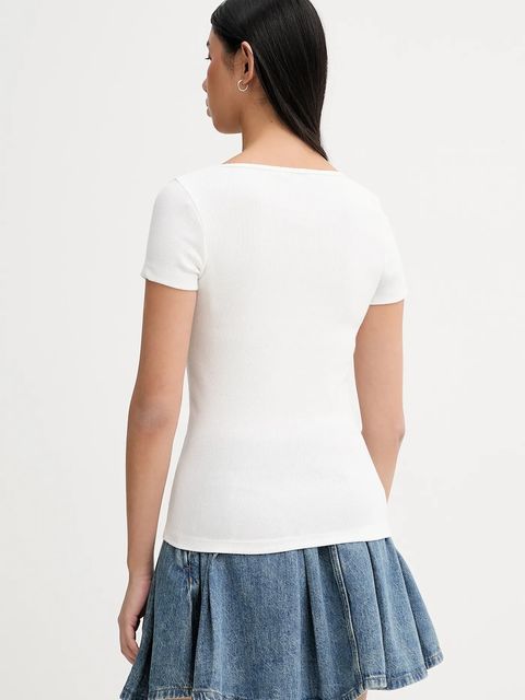 Tommy Jeans t-shirt damski kolor beżowy DW0DW21837