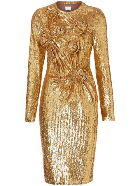 Burberry Hand-gathered Detail Sequinned Dress - Gold - zdjęcie produktu nr 1