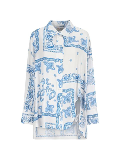 The Attico paisley-print asymmetric shirt - White - zdjęcie produktu nr 1