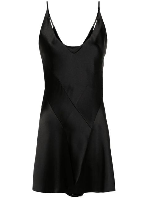 Maison Margiela four-stitch logo satin playsuit - Black - zdjęcie produktu nr 1