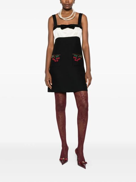 Valentino Garavani cherry-pocket bow mini dress - Black