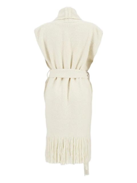 Gabriela Hearst Teagan fringed belted cashmere vest - Neutrals - zdjęcie produktu nr 2