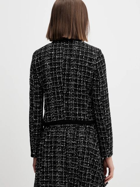 HUGO marynarka z wełną kolor czarny jednorzędowa wzorzysta 50547594