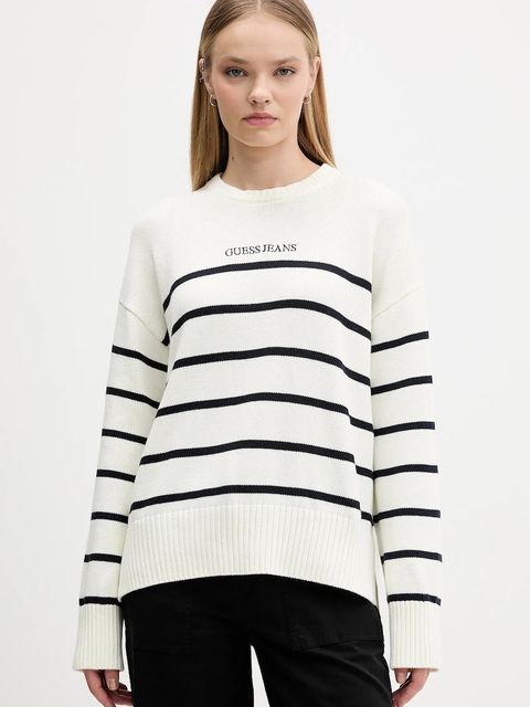 Guess Jeans sweter bawełniany damski kolor beżowy lekki W5BR03 Z3HM1 - zdjęcie produktu nr 1