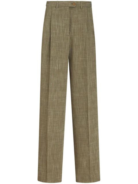 ETRO slub-effect tailored trousers - Green - zdjęcie produktu nr 1