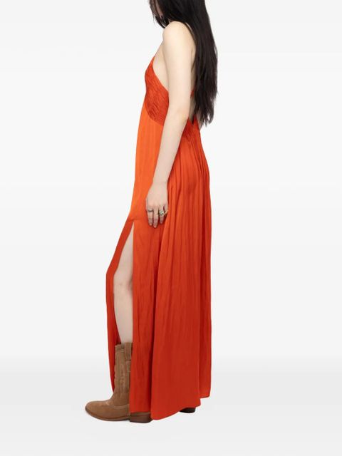 Zadig&Voltaire spaghetti-strap ruched maxi dress - Orange