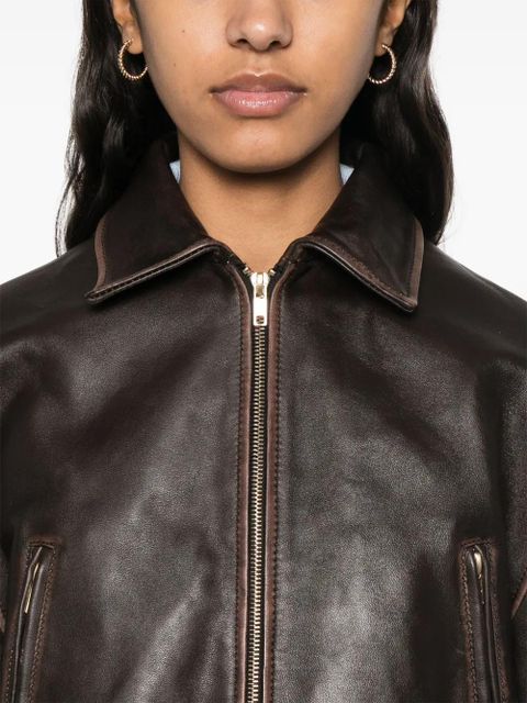 Maje leather jacket - Brown