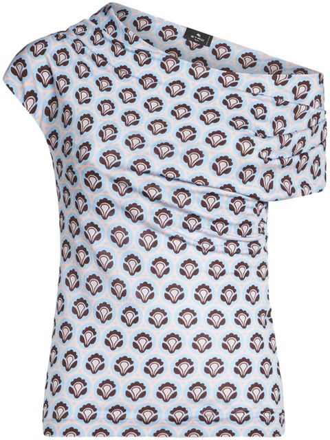 ETRO abstract-print asymmetric top - Blue - zdjęcie produktu nr 1