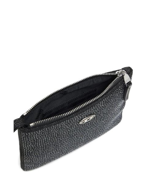 Diesel crystal-embellished wallet - Black