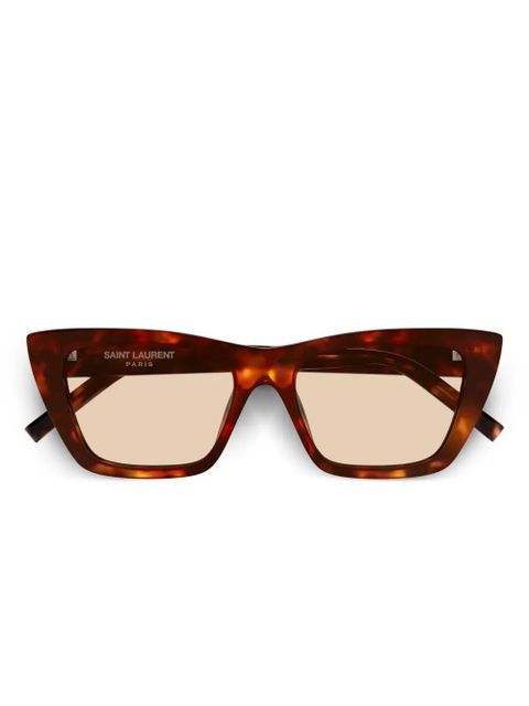 Saint Laurent Eyewear geometric-frame sunglasses - Brown - zdjęcie produktu nr 1