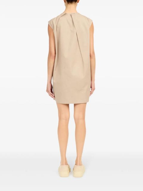 MM6 Maison Margiela pleat-detail cap sleeved dress - Neutrals