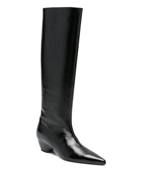 KHAITE 30mm Sybil leather knee-high boots - Black - zdjęcie produktu nr 2