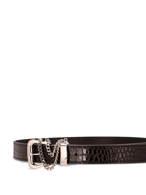 Alessandra Rich crocodile-effect chain-detail belt - Black - zdjęcie produktu nr 2