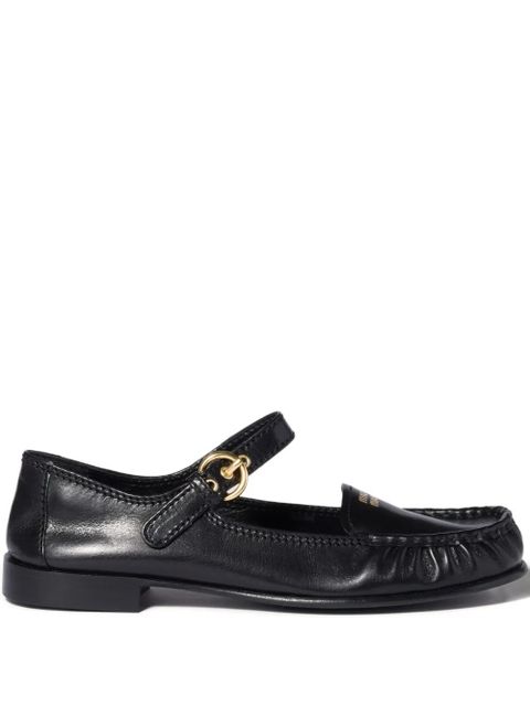Miu Miu strap-detail loafers - Black - zdjęcie produktu nr 1