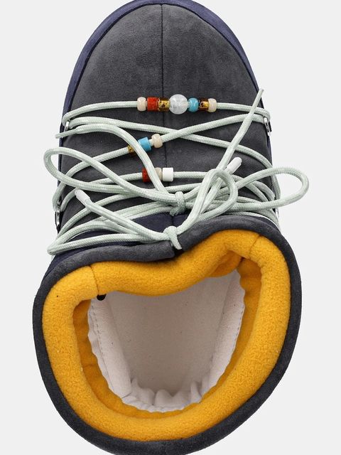 Moon Boot śniegowce zamszowe MB X GIR ICON LOW SUEDE BEADS kolor szary 80D1409730-FH02