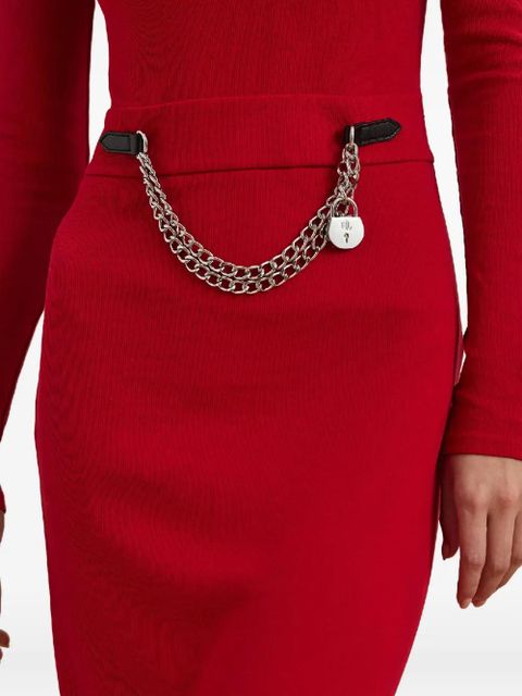 Lauren Ralph Lauren turtleneck chain-trim midi dress - Red - zdjęcie produktu nr 2