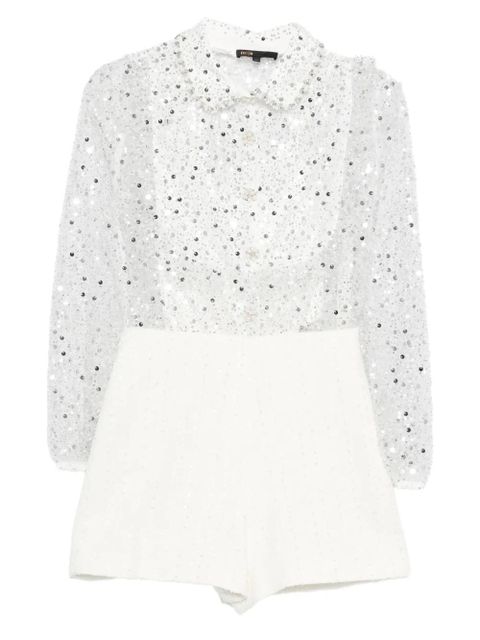 Maje embellished collared jumpsuit - White - zdjęcie produktu nr 1