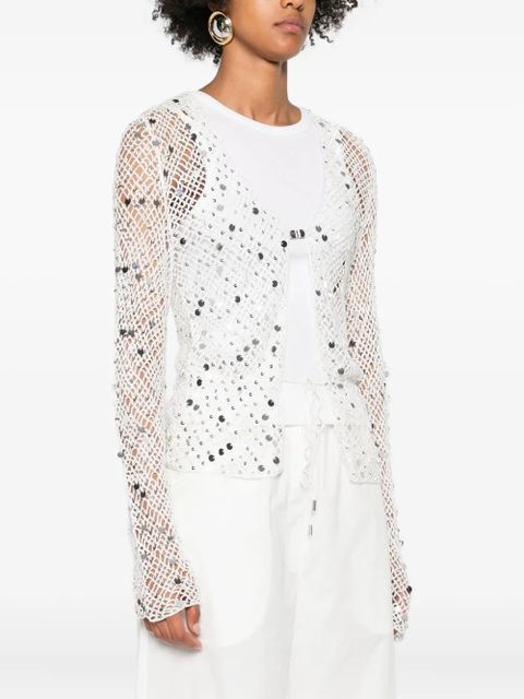 Paris Georgia Vera sequin-embellished top - Neutrals