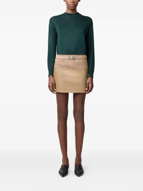 Tod's belted leather mini skirt - Neutrals - zdjęcie produktu nr 2