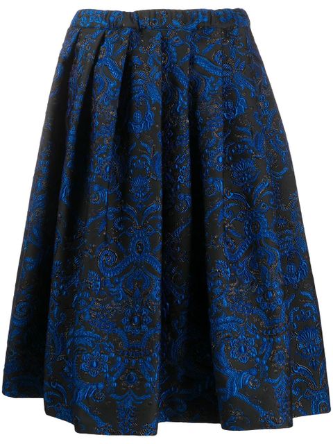 Comme Des Garçons pleated floral embroidered skirt - Blue - zdjęcie produktu nr 1