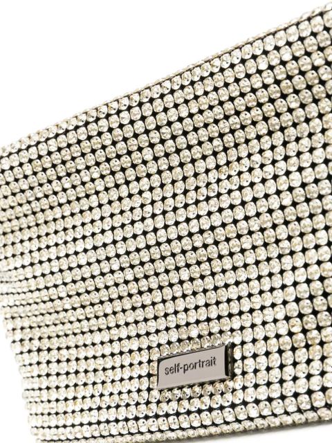 Self-Portrait small Diamante crystal-embellished tote bag - White - zdjęcie produktu nr 2