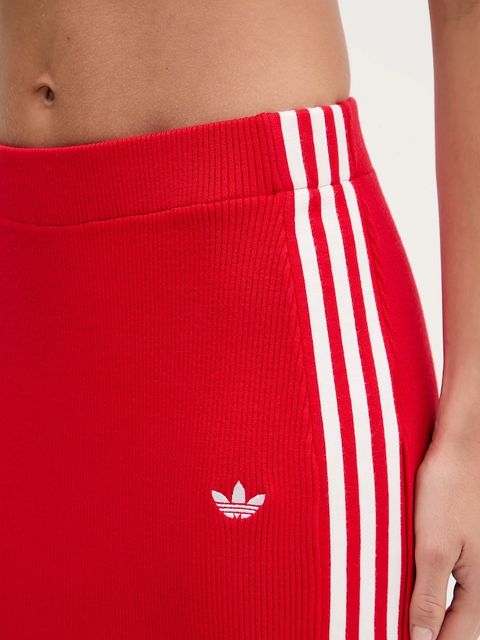 adidas Originals spódnica Knit 3s kolor czerwony midi prosta JW2660