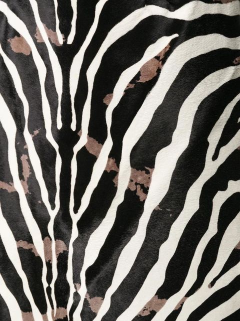 Tod's zebra print calf hair skirt - Black