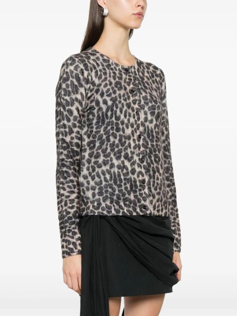 Blumarine leopard-print cardigan - Grey