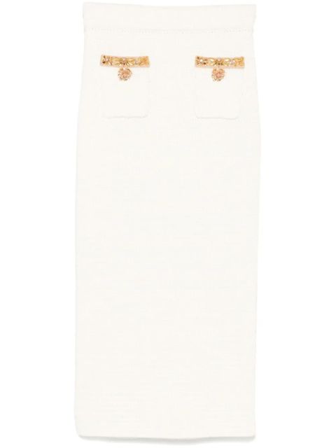 Self-Portrait lurex knitted midi skirt - Neutrals - zdjęcie produktu nr 1