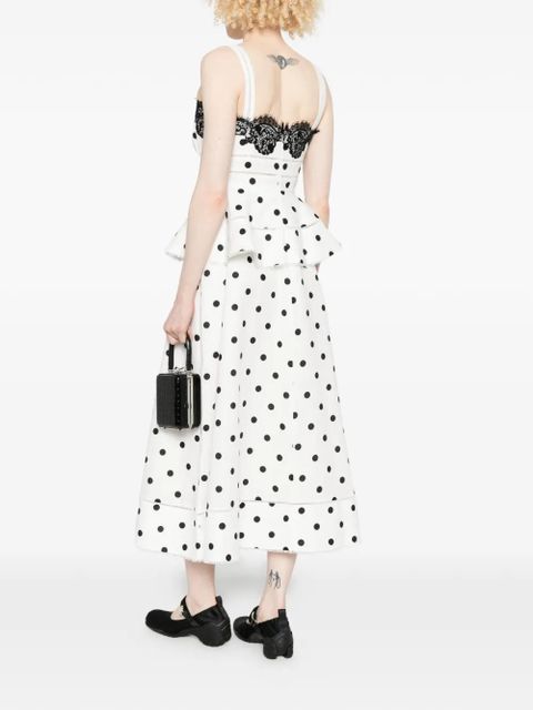 Self-Portrait polka dot-pattern lace-detail maxi dress - White - zdjęcie produktu nr 2