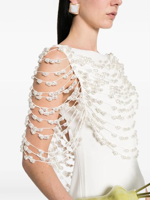 Cult Gaia Meri beaded midi dress - White