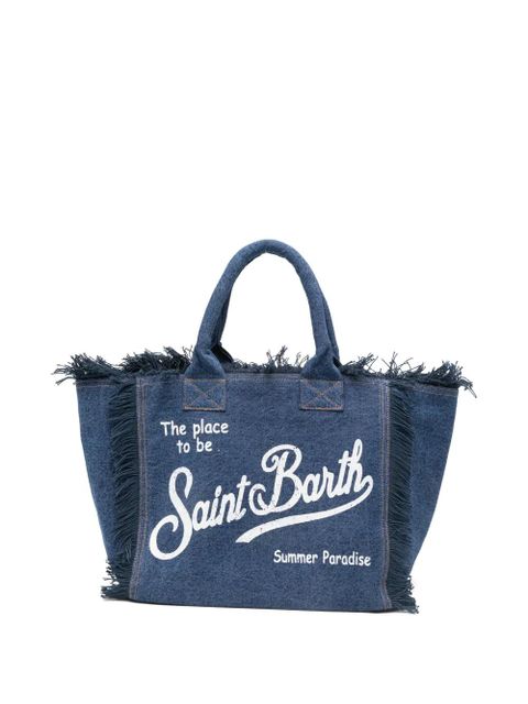 MC2 Saint Barth Vanity frayed-edge tote bag - Blue - zdjęcie produktu nr 1