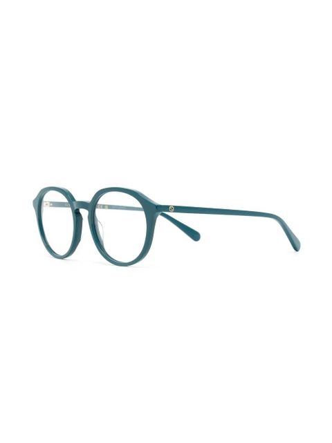 Gucci Eyewear oval Interlocking G logo glasses - Blue - zdjęcie produktu nr 2