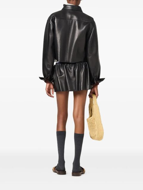 Miu Miu leather shirt jacket - Black - zdjęcie produktu nr 2