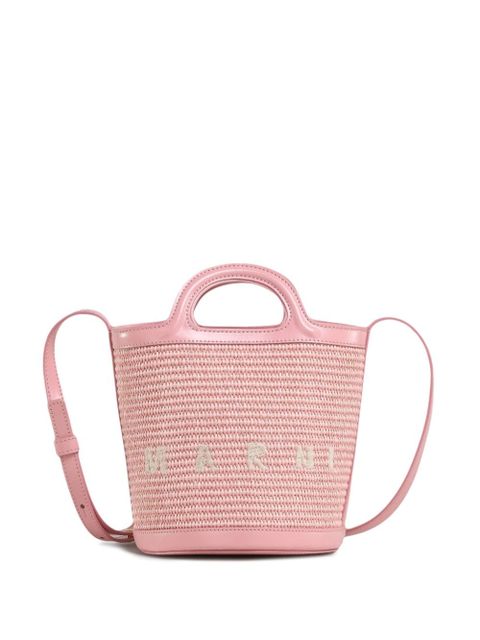 Marni mini Tropicalia woven bucket bag - Pink - zdjęcie produktu nr 1