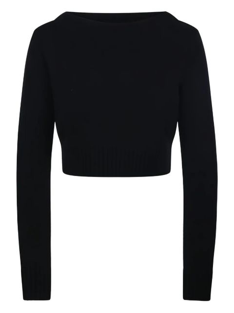 Max Mara boat-neck cropped sweater - Black - zdjęcie produktu nr 1