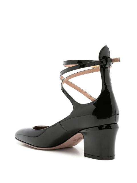 Valentino Garavani 60mm Tan-Go patent-leather pumps - Black