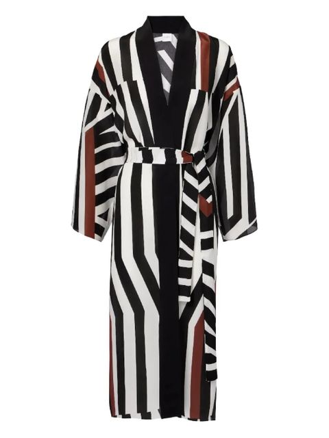Max Mara Ovatte striped v-neck cover-up - Black - zdjęcie produktu nr 1
