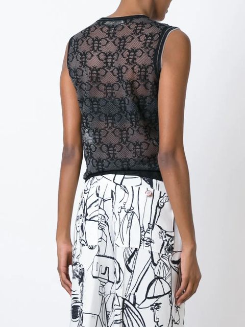 PUCCI sheer logo tank top - Black