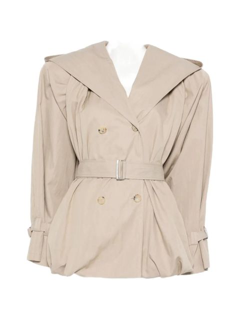 Magda Butrym belted hooded coat - Neutrals - zdjęcie produktu nr 1